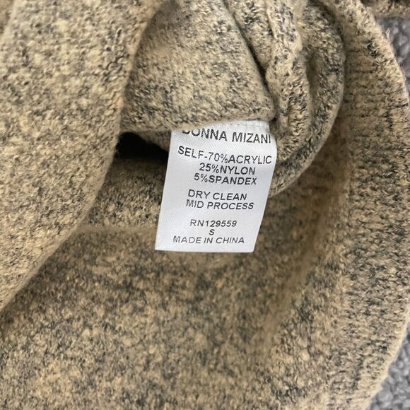 DONNA MIZANI SWEATER‎ puff sleeve woven knit tan small - Picture 3 of 7